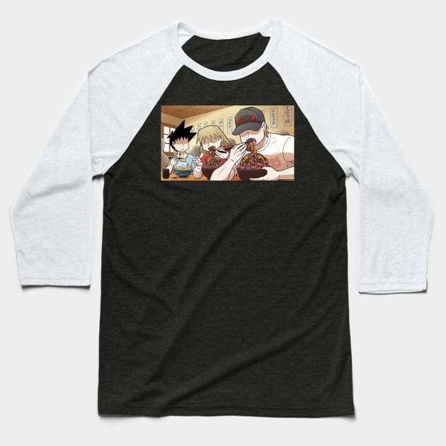 MH Trio Eating Donburi Baseball T-Shirt by norinoko